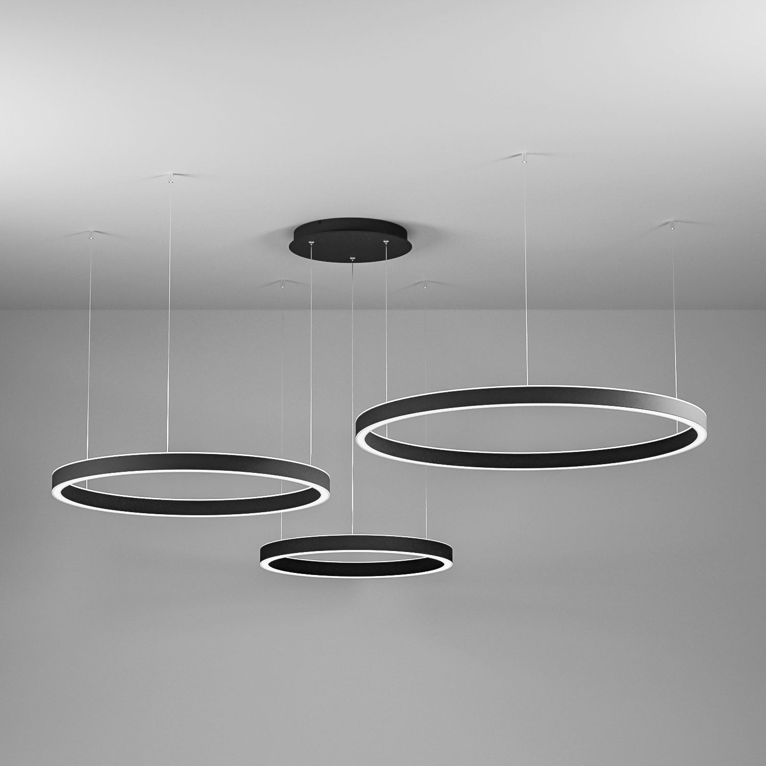 GEALUCE Montatura in alluminio satinato bianco-nero-oro. Diffusore in silicone bianco opale. LED CRISEIDE 3 LUCI GEALUCE Montatura in alluminio satinato bianco-nero-oro. Diffusore in silicone bianco opale. LED CRISEIDE 3 LUCI